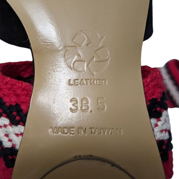 ALL BLACK Women's Leather Banded Slides 38.5 - Picture 8 of 10